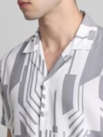 Jack & Jones Geometric Printed Cuban Collar Casual Shirt