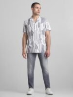 Jack & Jones Geometric Printed Cuban Collar Casual Shirt