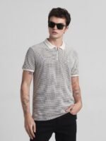 Jack & Jones Men Striped Polo Collar Pockets T-shirt