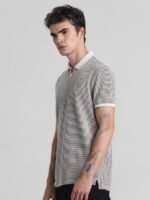 Jack & Jones Men Striped Polo Collar Pockets T-shirt