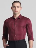 Jack & Jones Slim Fit Vertical Striped Pure Cotton Formal Shirt