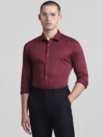 Jack & Jones Slim Fit Vertical Striped Pure Cotton Formal Shirt