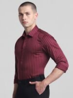 Jack & Jones Slim Fit Vertical Striped Pure Cotton Formal Shirt