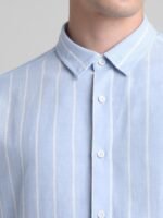 Jack & Jones Striped Cotton Linen Casual Shirt