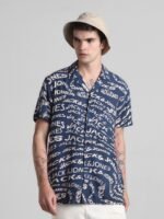 Jack & Jones Typography Printed Cuban Collar Casual Shirt