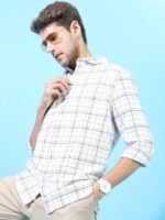 KETCH Men Slim Fit Tartan Checked Casual Shirt