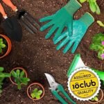 Kraft Seeds by 10CLUB Gardening Tools Kit - 7 Pcs (Cultivator, Fork, Trowels, Weeder, Garden Gloves, Pruner Cutter) | Gardening Tools Set For Home | Indoor and Outdoor Gardening