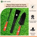 Kraft Seeds Garden Tool Set - 3 Pcs (Small Trowel, 2 Inch Khurpi, Weeder) | Terrace Gardening Accessories | Tools Kit for Home Gardening | Essential Farming Spade, Shovel for...