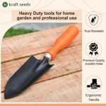 Kraft Seeds Garden Trowel - 1 PC (Red Handle, Metal Blade) | Gardening Tools for Home Garden | Durable and Sturdy Rust-free Shovel for Garden | Premium Gardening Accessories