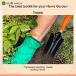 Kraft Seeds Garden Trowel - 1 PC (Red Handle, Metal Blade) | Gardening Tools for Home Garden | Durable and Sturdy Rust-free Shovel for Garden | Premium Gardening Accessories