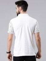 Kryptic Men Printed Polo Collar Monochrome Pure Cotton T-shirt