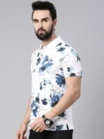 Kryptic Men Printed Polo Collar Pure Cotton T-shirt