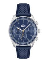 Lacoste Men Boston Leather Analogue Chronograph Watch 2011344-Blue