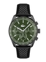 Lacoste Men Boston Leather Analogue Chronograph Watch 2011345-Green