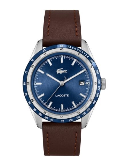 Lacoste Men Everett Leather Straps Analogue Tachymeter Watch 2011310