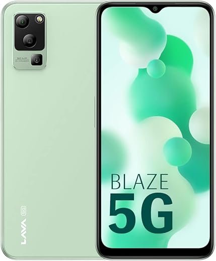 Lava Blaze 5G (Glass Green, 4GB RAM, UFS 2.2 128GB Storage) | 5G Ready | 50MP AI Triple Camera | Upto 7GB Expandable RAM | Charger included | Clean Android (No Bloatware)