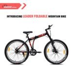 Leader Flexo 27.5T Foldable Bicycle/Bike Without Gear Single Speed with Front Suspension and Dual disc Brake for Men- Matt Black/Red Ideal for 12+ Years