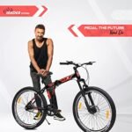 Leader Flexo 27.5T Foldable Bicycle/Bike Without Gear Single Speed with Front Suspension and Dual disc Brake for Men- Matt Black/Red Ideal for 12+ Years