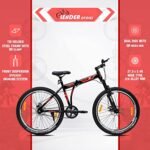 Leader Flexo 27.5T Foldable Bicycle/Bike Without Gear Single Speed with Front Suspension and Dual disc Brake for Men- Matt Black/Red Ideal for 12+ Years