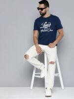 Levis Men Brand Logo Printed Pure Cotton Slim Fit T-shirt