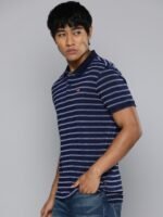 Levis Pure Cotton Polo Collar Slim Fit Striped T-shirt