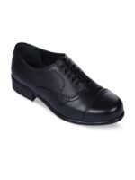 Liberty Men Black Solid Leather Formal Oxfords