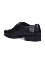 Liberty Men Black Solid Leather Formal Oxfords