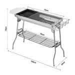 Livzing Foldable Charcoal Barbeque Grill Set for Home & Outdoor BBQ Grill Set for Camping Picnics Traveling with Storage Shelf and Hooks-Stainless Steel (barbecue grill set)