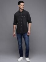 Louis Philippe Jeans Slim Fit Denim Pure Cotton Casual Shirt