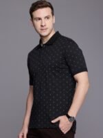 Louis Philippe Printed Polo Collar Pure Cotton T-shirt