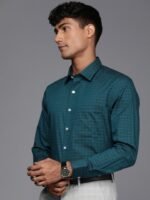 Louis Philippe Slim Fit Pure Cotton Checked Formal Shirt