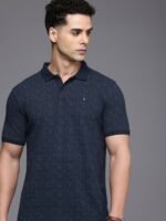 Louis Philippe Sport Printed Polo Collar Pure Cotton Slim Fit T-shirt