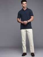 Louis Philippe Sport Printed Polo Collar Pure Cotton Slim Fit T-shirt