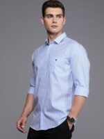 Louis Philippe Sport Pure Cotton Slim Fit Striped Casual Shirt