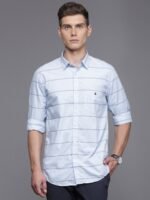 Louis Philippe Sport Striped Super Slim Fit Pure Cotton Shirt