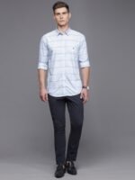 Louis Philippe Sport Striped Super Slim Fit Pure Cotton Shirt