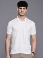 Louis Philippe Sport Tropical Printed Polo Collar Pure Cotton Slim Fit T-shirt