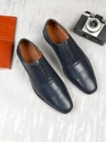 LOUIS STITCH Men Perforated Premium Leather Formal Oxfords Shoes