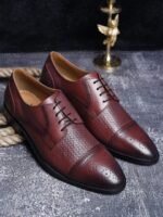 LOUIS STITCH Men Premium Leather Dual Tone Patina Oxford Shoes