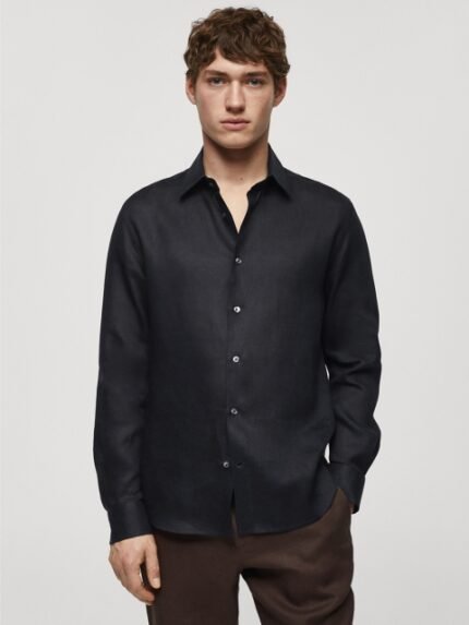 MANGO MAN Pure Linen Casual Shirt