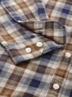 Mast & Harbour Men Brown & Navy Blue Regular Fit Checked Casual Sustainable Shirt