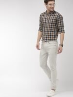 Mast & Harbour Men Brown & Navy Blue Regular Fit Checked Casual Sustainable Shirt