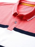 Mast & Harbour Men Navy Blue Colourblocked Polo Collar T-shirt