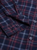 Mast & Harbour Men Navy Blue & Red Checked Casual Sustainable Shirt