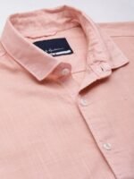 Mast & Harbour Men Peach-Coloured & White Ombre Dyed Casual Pure Cotton Shirt