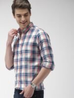 Mast & Harbour Men Pink & Blue Checked Casual Sustainable Shirt