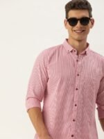 Mast & Harbour Men Pinstripes Cotton Casual Shirt