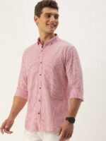 Mast & Harbour Men Pinstripes Cotton Casual Shirt