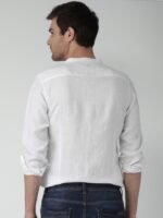 Mast & Harbour Men White Casual Linen Sustainable Shirt