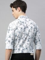 Mast & Harbour Men White Regular Fit Printed Casual Sustainable Shirt